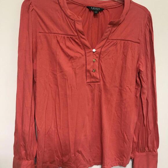 Lauren Ralph Lauren Tops - Lauren Ralph Lauren Women’s Tops Size L Orange Long Sleeve